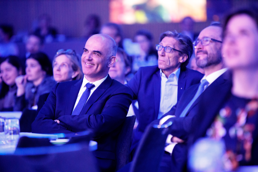 Alain Berset, Pascal Strupler, Thomas Heiniger im Publikum