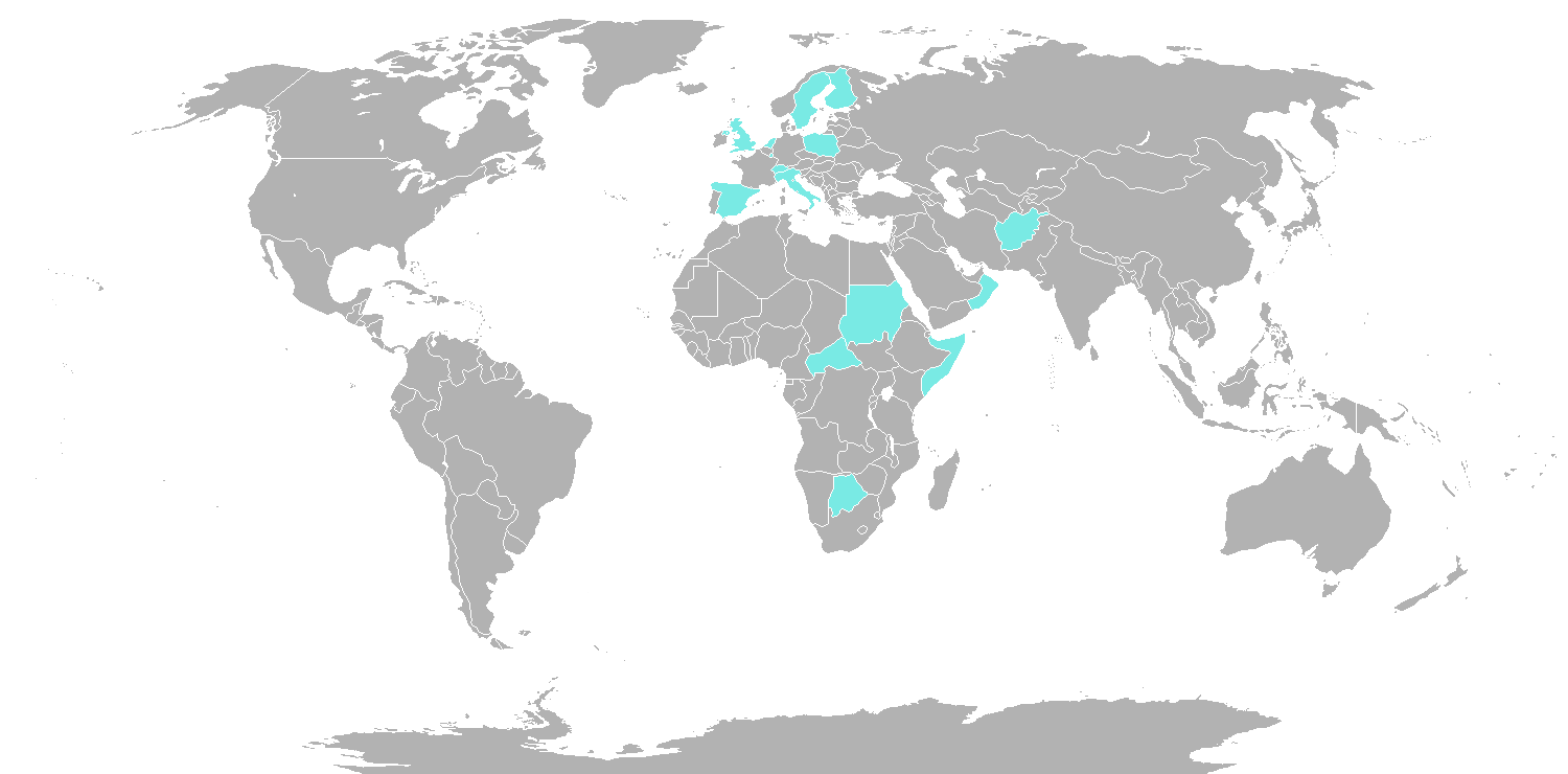 This picture shows the initial co-signatories to the Call to Action on a map. For more information see the text below.