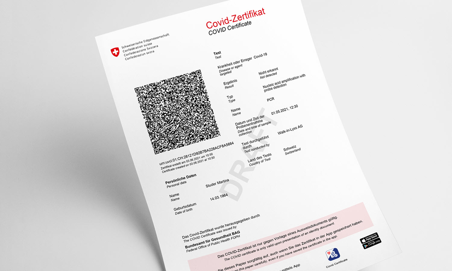 image symbolique certificat COVID