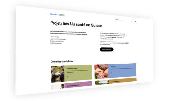 Screenshot ofsp-blueprint.ch : rechercher et partager des projets de santé