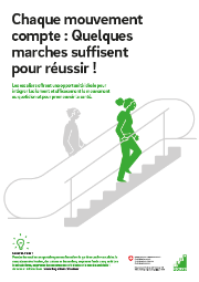 Das Poster zeigt eine Person, die die Treppe hochläuft und im Hintergrund eine Rolltreppe.