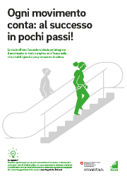 Das Poster zeigt eine Person, die die Treppe hochläuft und im Hintergrund eine Rolltreppe.